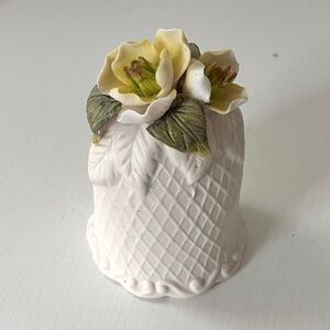 Ceramic Yellow Floral Bell Vintage